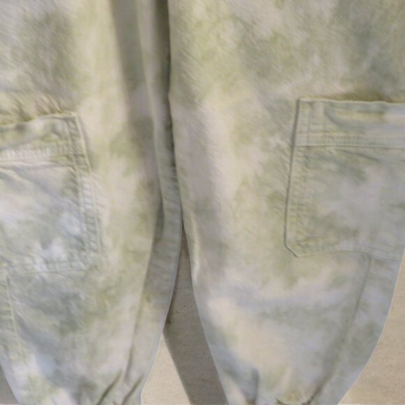 Zara - Girl's 11/12 Denim Cargo Joggers, Green & Cream Tie Dye, Pre-owned - Picture 6 of 14